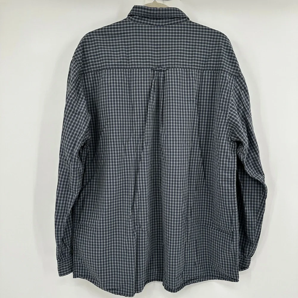 The North‎ Face A5 Series Mens XL Blue Grey Plaid Long Sleeve Button Down Shirt